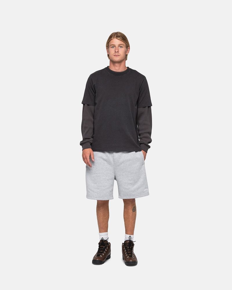 STUSSY STOCK LOGO SWEATSHORT Grise | STUSSY-56069