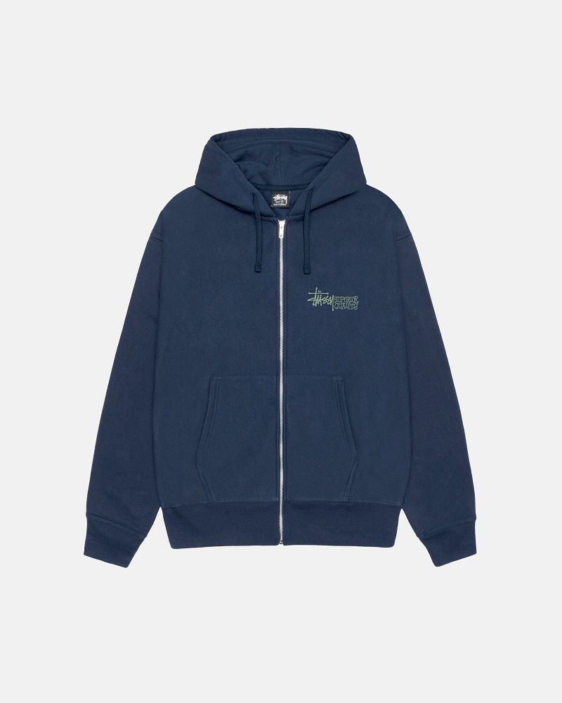 STUSSY SUPERIOR QUALITY ZIP HOODIE Bleu Marine | STUSSY-56263