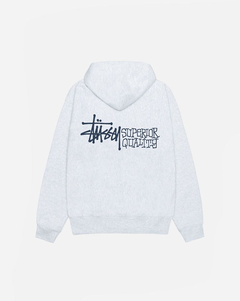 STUSSY SUPERIOR QUALITY ZIP HOODIE Grise | STUSSY-56262