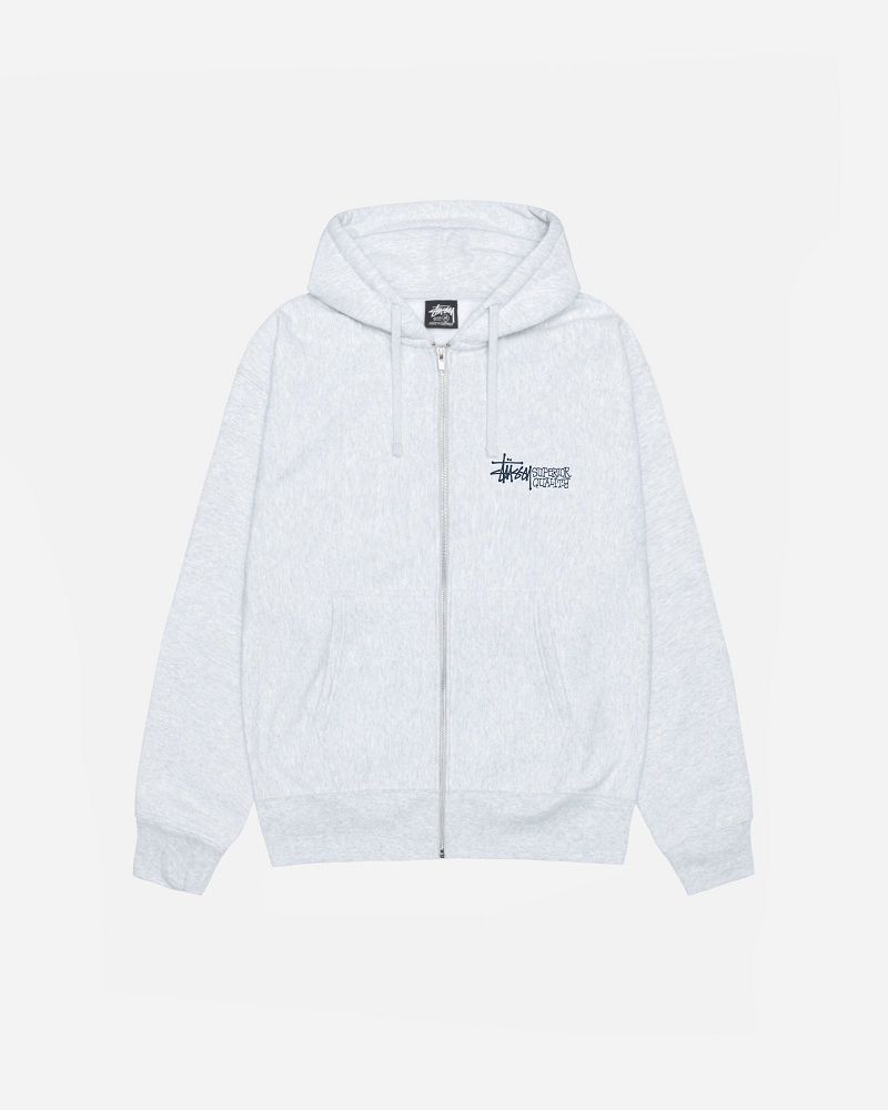 STUSSY SUPERIOR QUALITY ZIP HOODIE Grise | STUSSY-56262