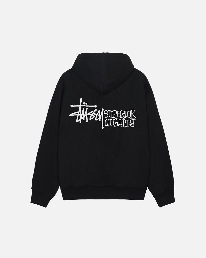 STUSSY SUPERIOR QUALITY ZIP HOODIE Noir | STUSSY-56261