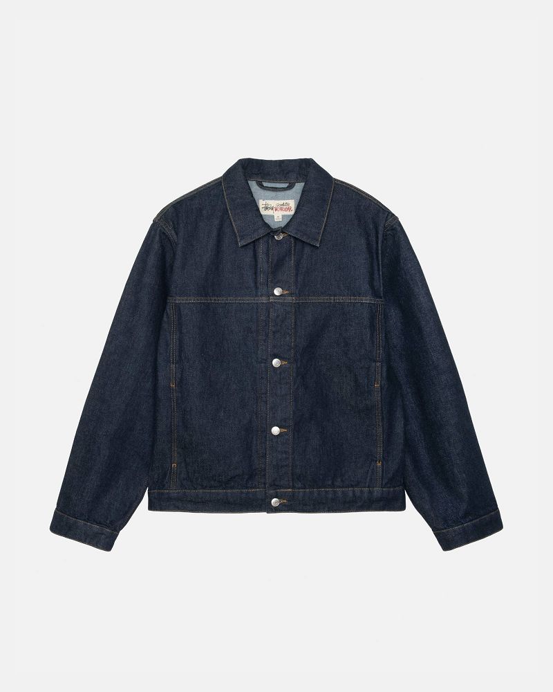 STUSSY TRUCKER JACKET DENIM Indigo | STUSSY-56374