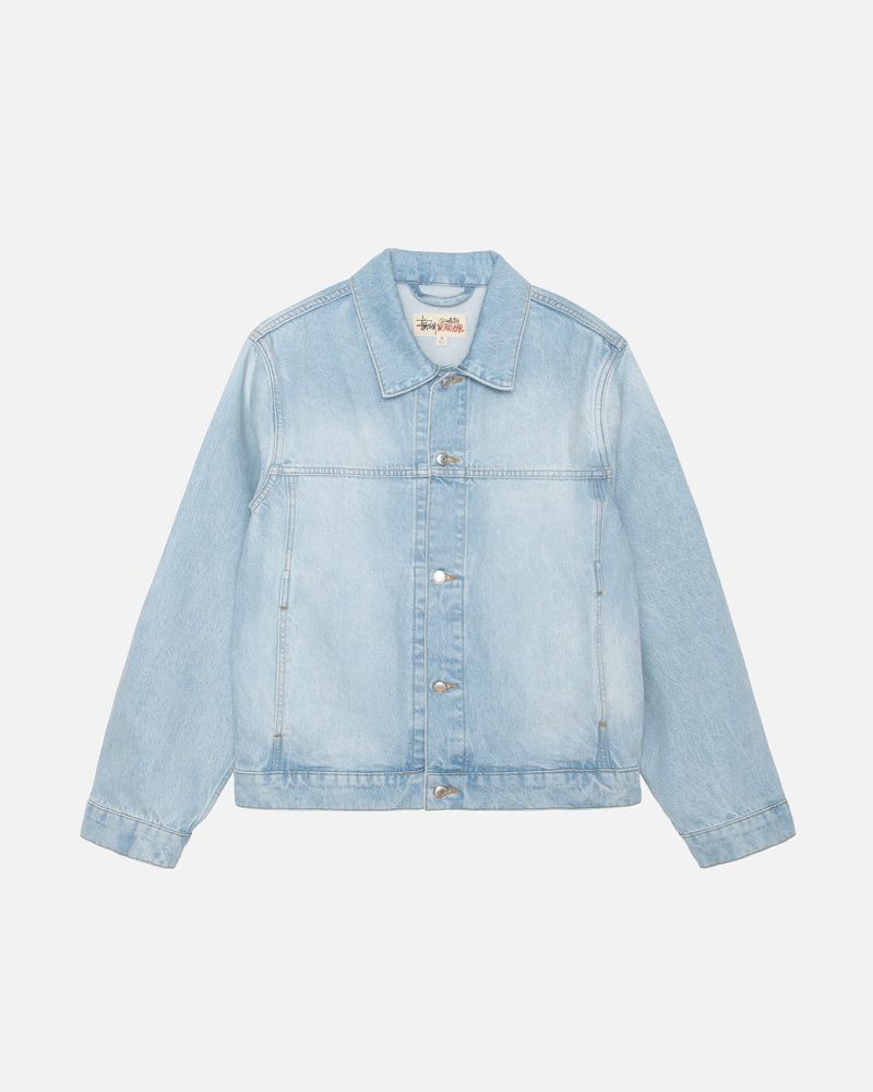 STUSSY TRUCKER JACKET DENIM Lavage Clair | STUSSY-56376