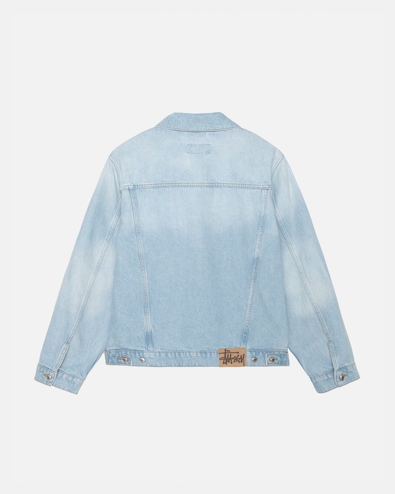 STUSSY TRUCKER JACKET DENIM Lavage Clair | STUSSY-56376
