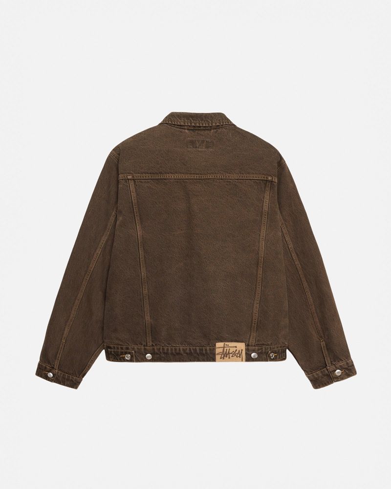 STUSSY TRUCKER JACKET DENIM Marron Clair | STUSSY-56137