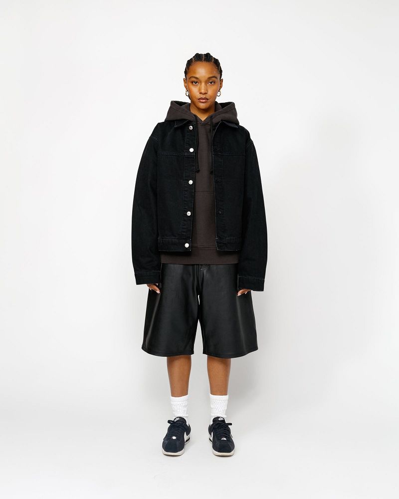 STUSSY TRUCKER JACKET DENIM Noir | STUSSY-56135