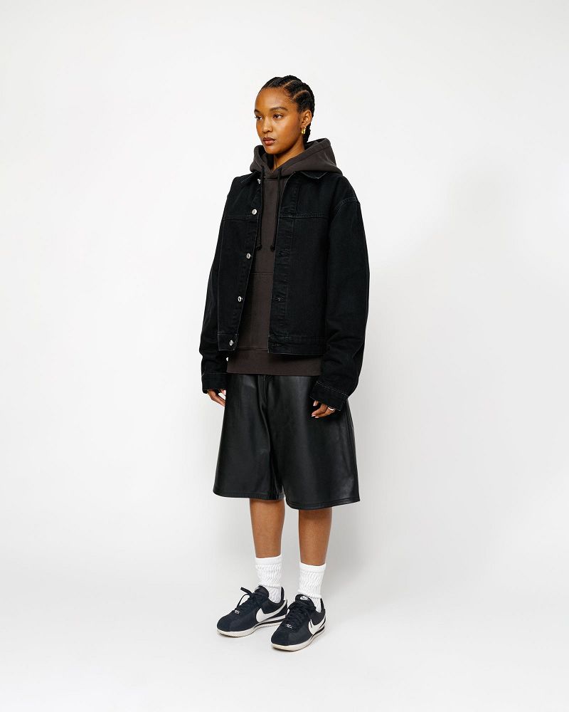 STUSSY TRUCKER JACKET DENIM Noir | STUSSY-56135