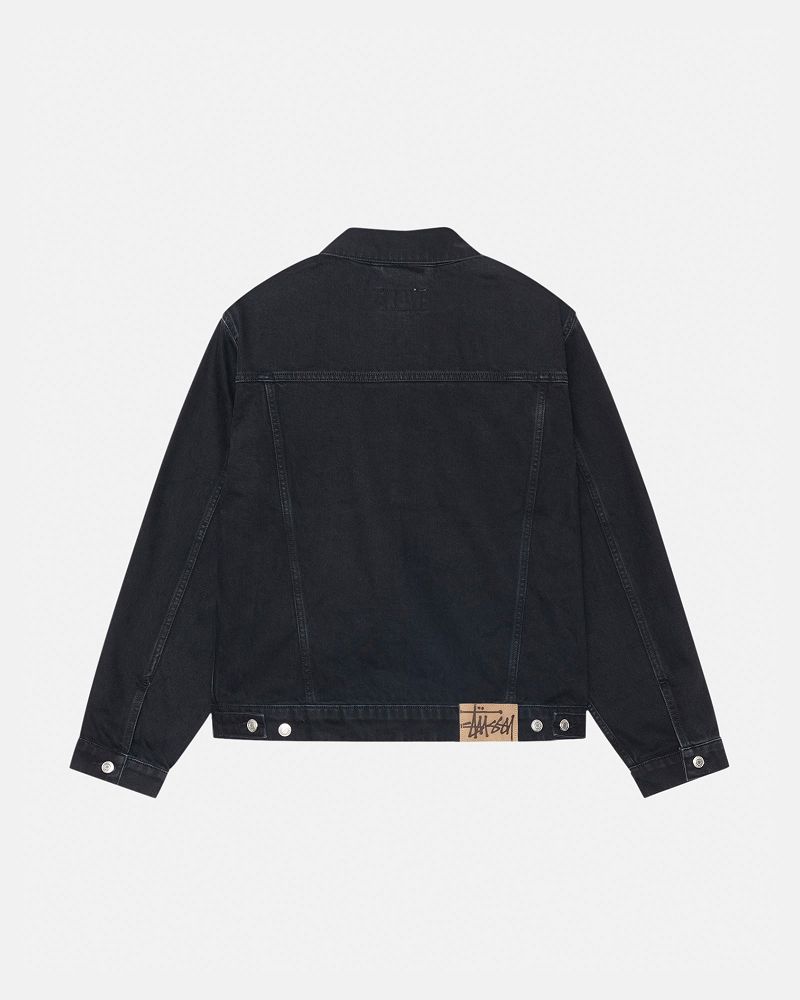 STUSSY TRUCKER JACKET DENIM Noir | STUSSY-56135