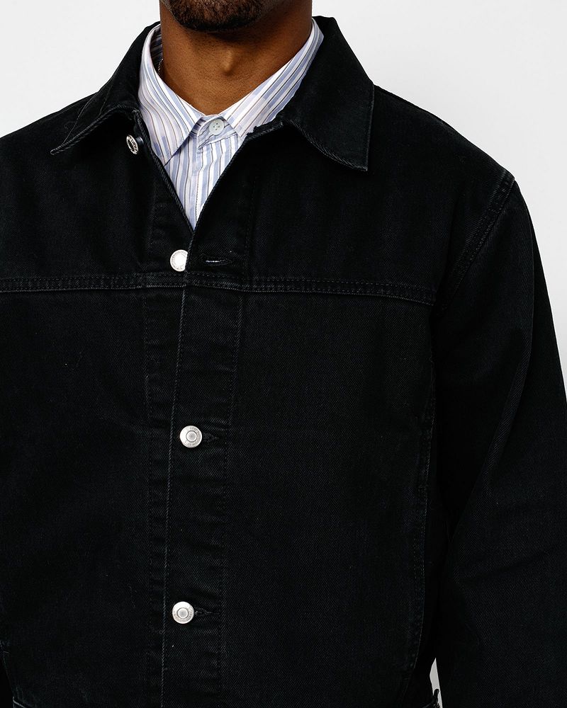 STUSSY TRUCKER JACKET DENIM Noir | STUSSY-56373