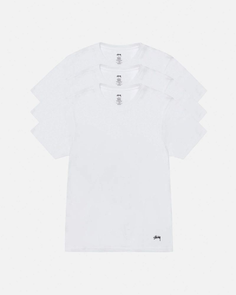 STUSSY UNDERSHIRTS 3 PACK Blanche | STUSSY-56339