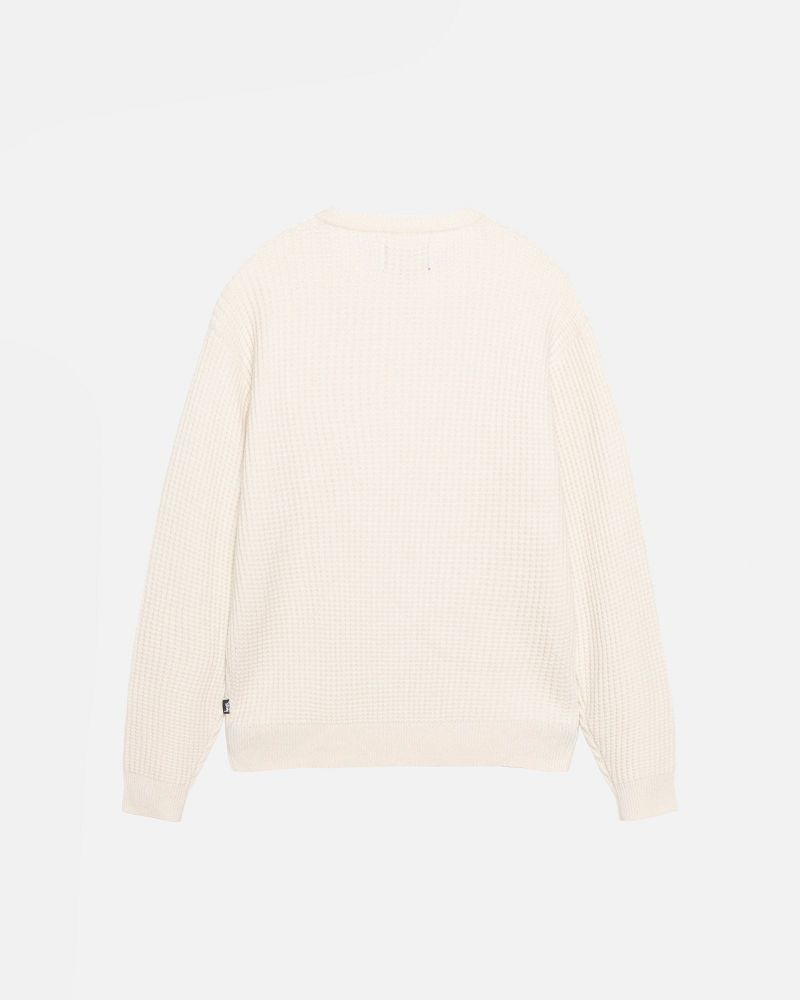STUSSY WAFFLE KNIT CASHMERE CREW Beige | STUSSY-56195