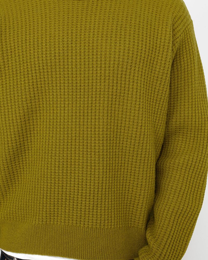 STUSSY WAFFLE KNIT CASHMERE CREW Vert | STUSSY-56194