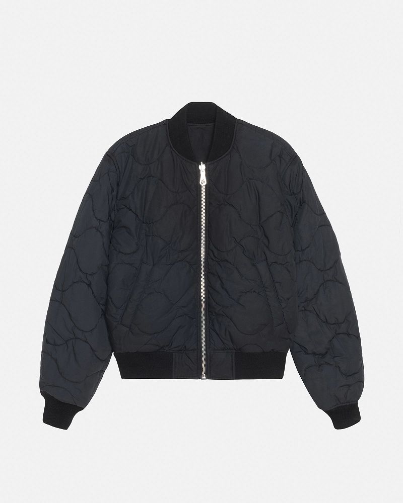 STUSSY WAXED BUILT BOMBER JACKET Noir | STUSSY-56381