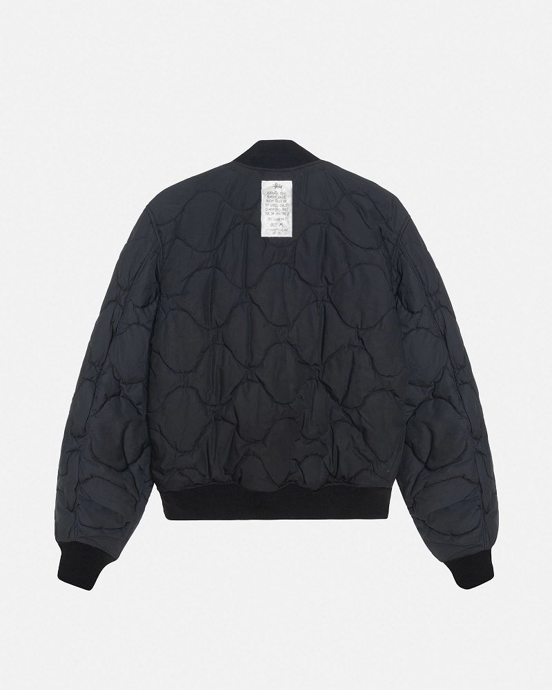 STUSSY WAXED BUILT BOMBER JACKET Noir | STUSSY-56381