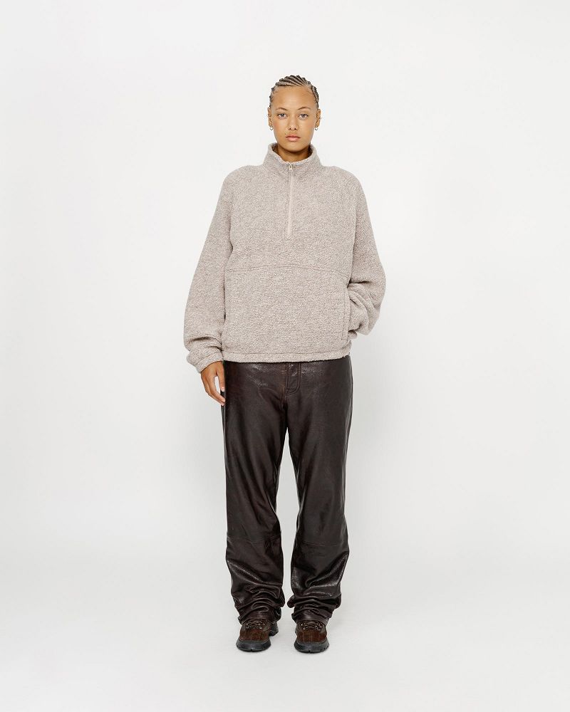 STUSSY WOOL BLEND SHERPA MOCK NECK Marron | STUSSY-56183
