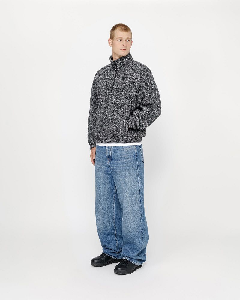 STUSSY WOOL BLEND SHERPA MOCK NECK Noir | STUSSY-56182