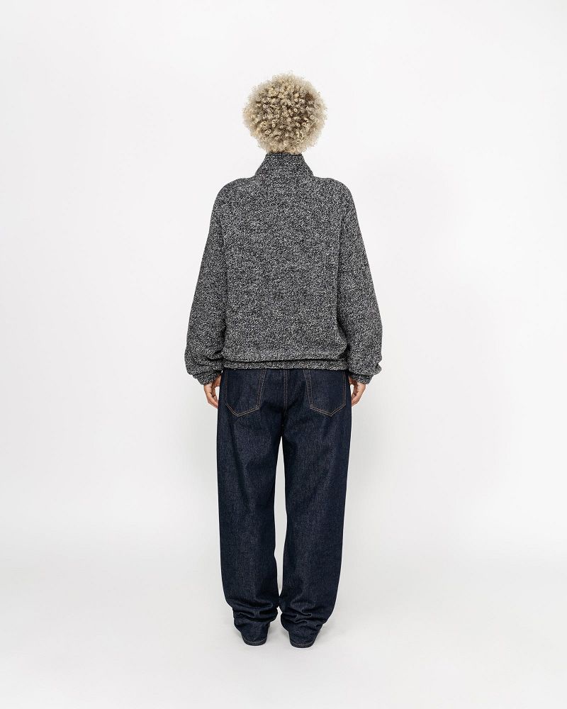 STUSSY WOOL BLEND SHERPA MOCK NECK Noir | STUSSY-56182