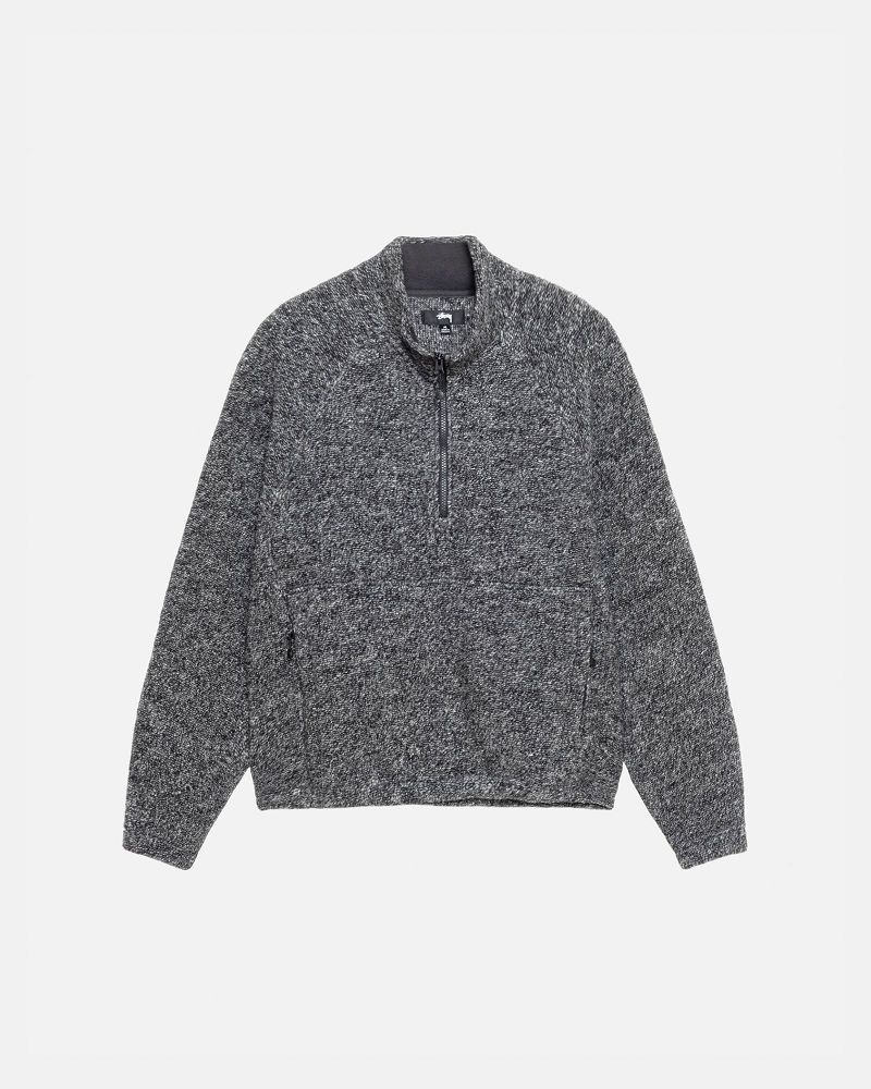 STUSSY WOOL BLEND SHERPA MOCK NECK Noir | STUSSY-56182