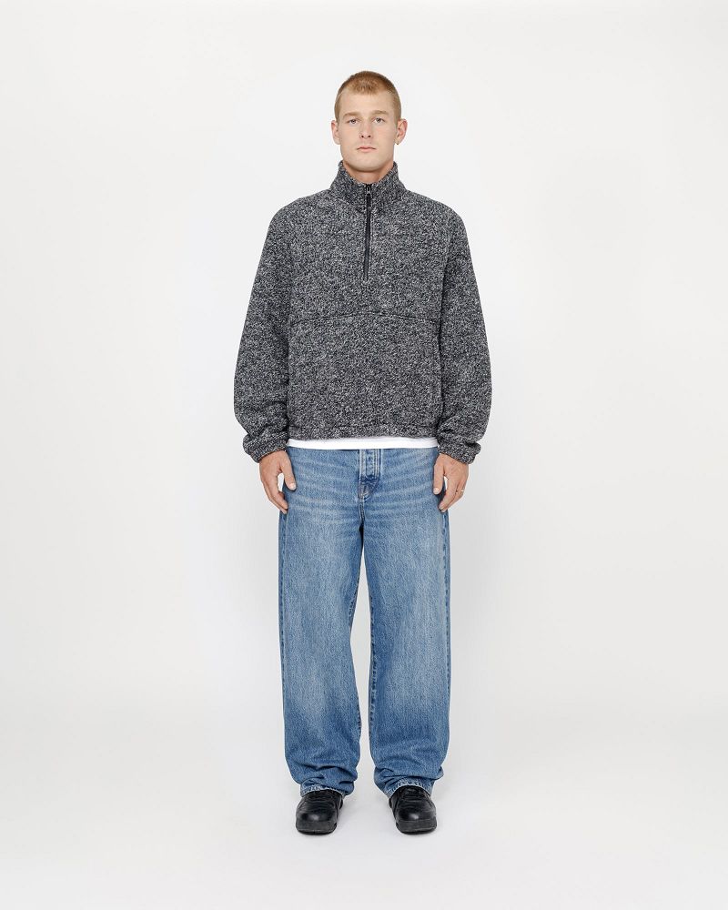 STUSSY WOOL BLEND SHERPA MOCK NECK Noir | STUSSY-56182