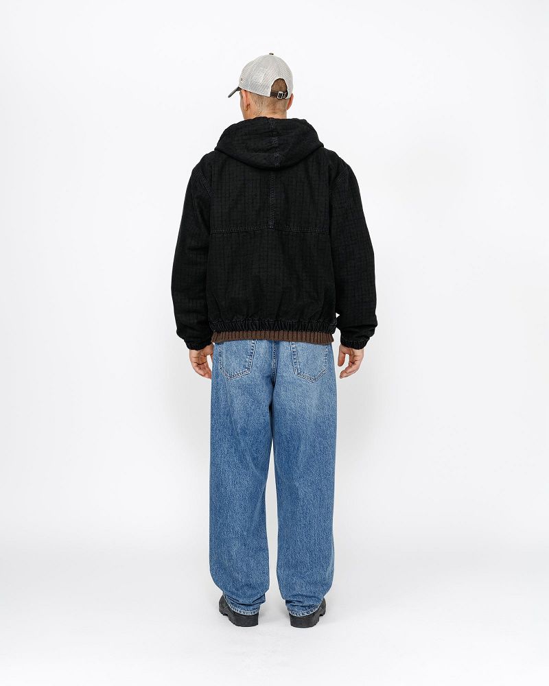 STUSSY WORK JACKET CANVAS NEEDLE PUNCH Noir | STUSSY-56367