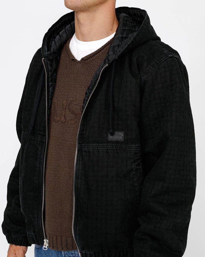 STUSSY WORK JACKET CANVAS NEEDLE PUNCH Noir | STUSSY-56367