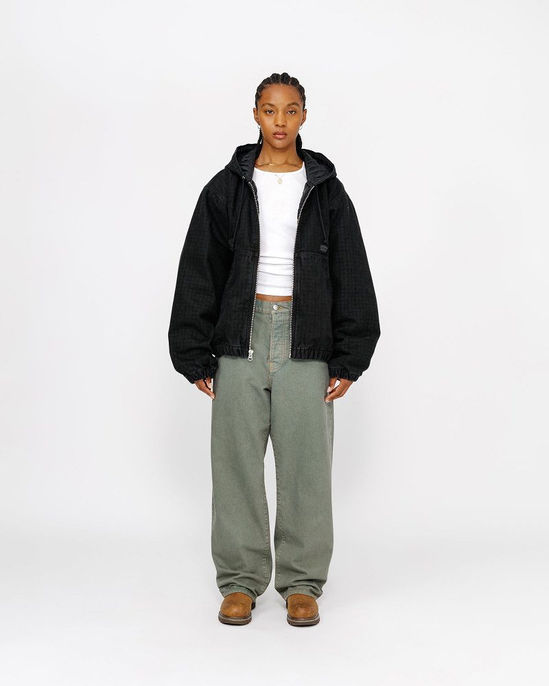 STUSSY WORK JACKET CANVAS NEEDLE PUNCH Noir | STUSSY-56367