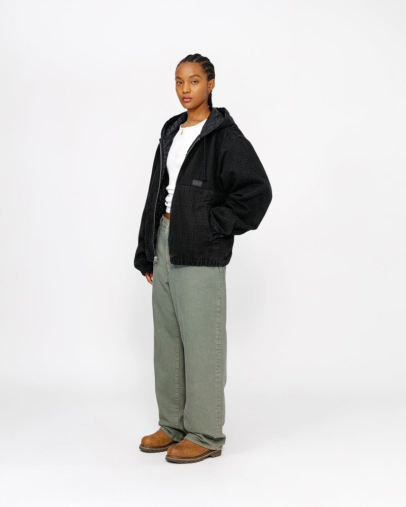 STUSSY WORK JACKET CANVAS NEEDLE PUNCH Noir | STUSSY-56367