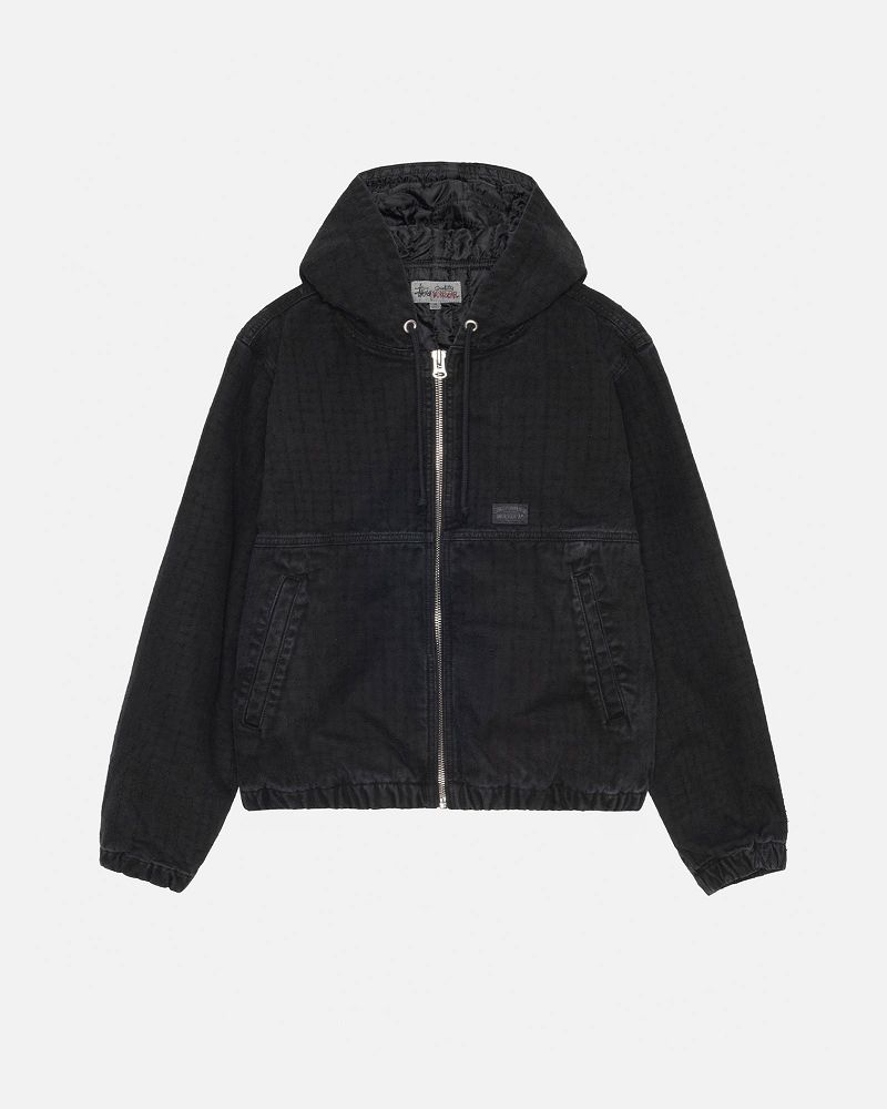 STUSSY WORK JACKET CANVAS NEEDLE PUNCH Noir | STUSSY-56367