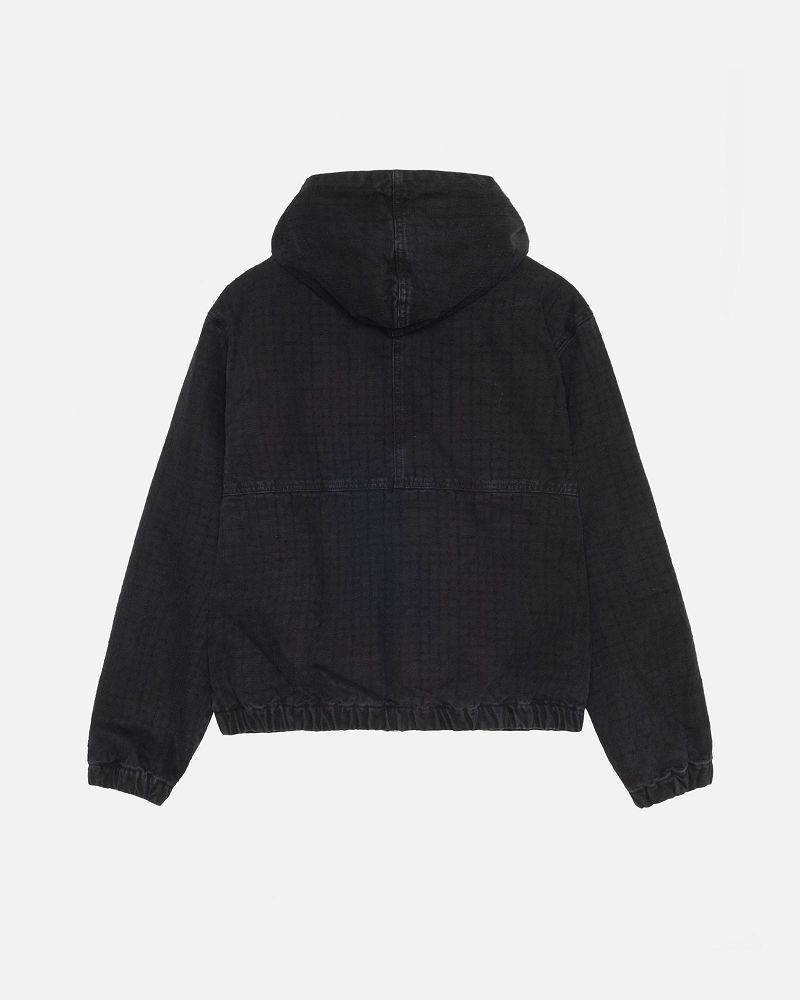 STUSSY WORK JACKET CANVAS NEEDLE PUNCH Noir | STUSSY-56367