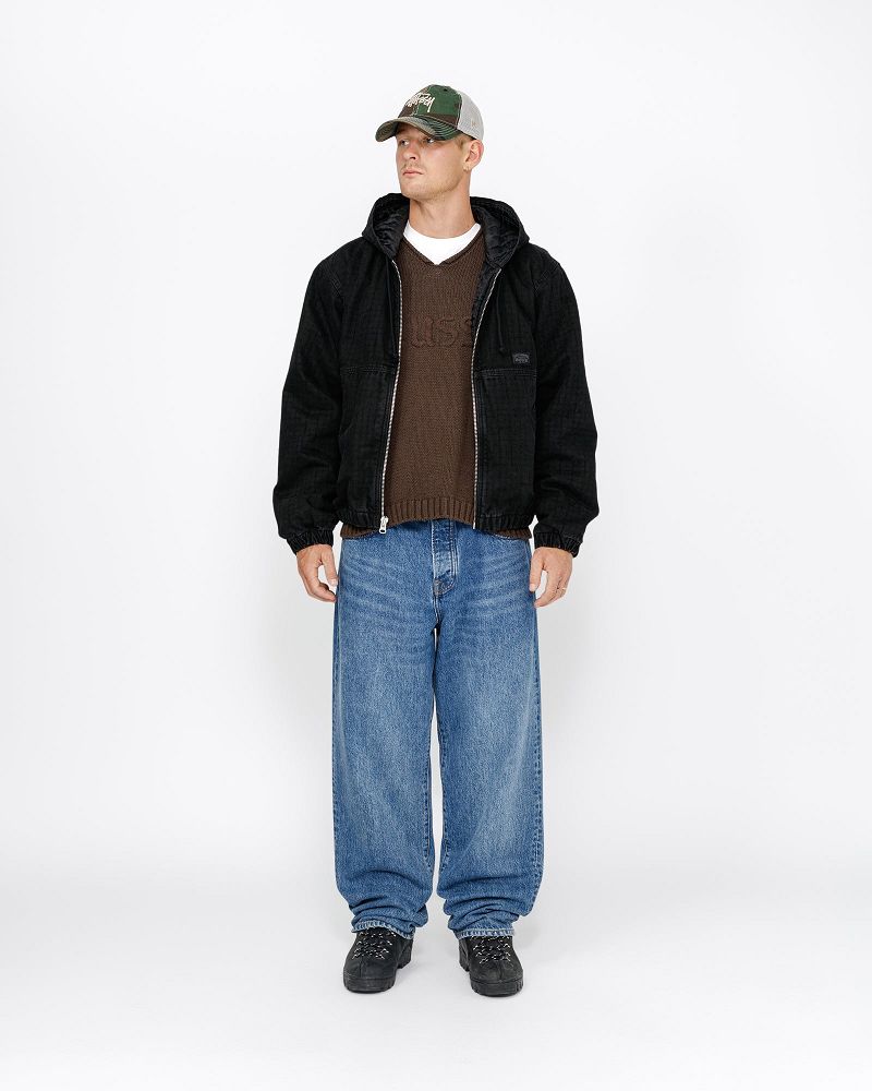 STUSSY WORK JACKET CANVAS NEEDLE PUNCH Noir | STUSSY-56367