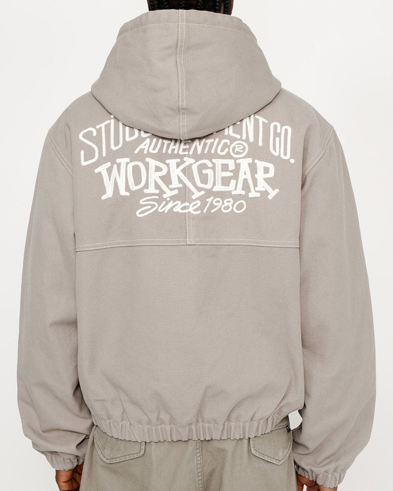 STUSSY WORK JACKET CONTRAST STITCH Grise | STUSSY-56366