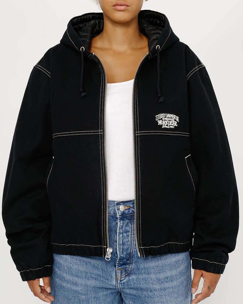 STUSSY WORK JACKET CONTRAST STITCH Noir | STUSSY-56365