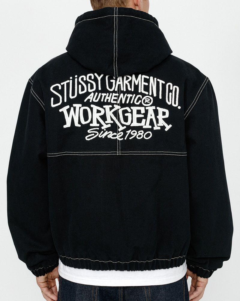 STUSSY WORK JACKET CONTRAST STITCH Noir | STUSSY-56365