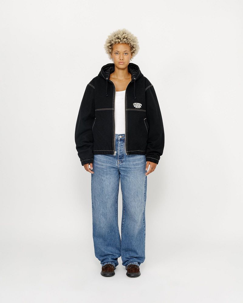 STUSSY WORK JACKET CONTRAST STITCH Noir | STUSSY-56365