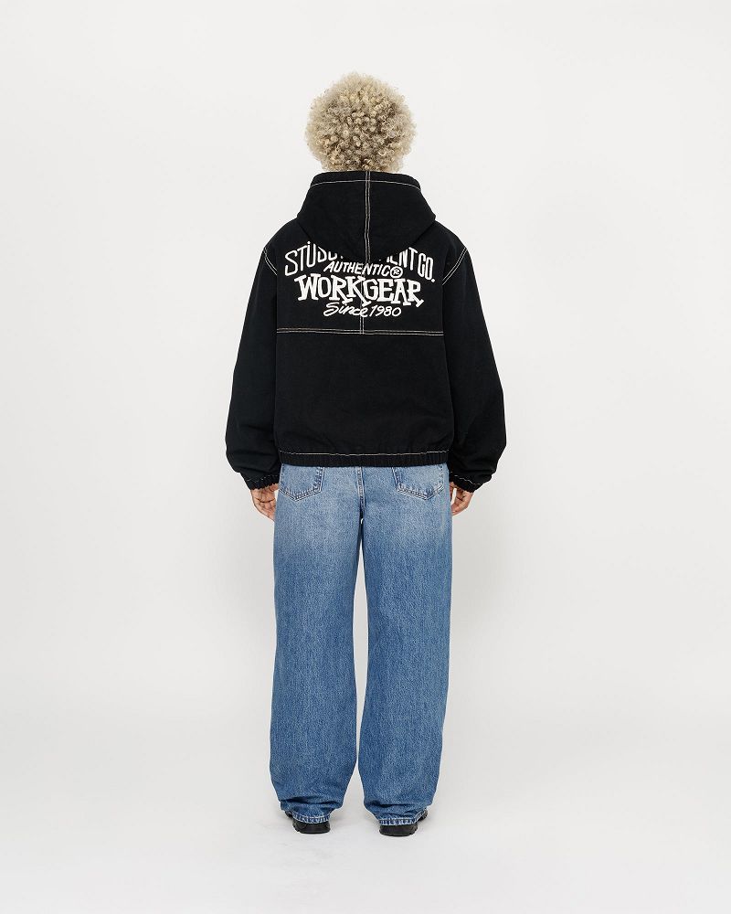 STUSSY WORK JACKET CONTRAST STITCH Noir | STUSSY-56365