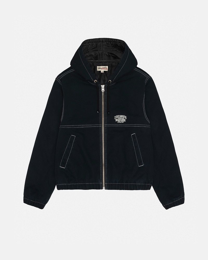STUSSY WORK JACKET CONTRAST STITCH Noir | STUSSY-56365