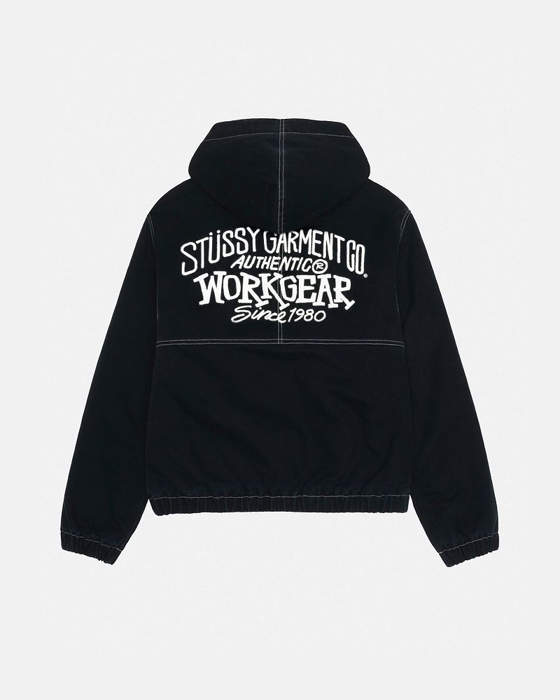 STUSSY WORK JACKET CONTRAST STITCH Noir | STUSSY-56365