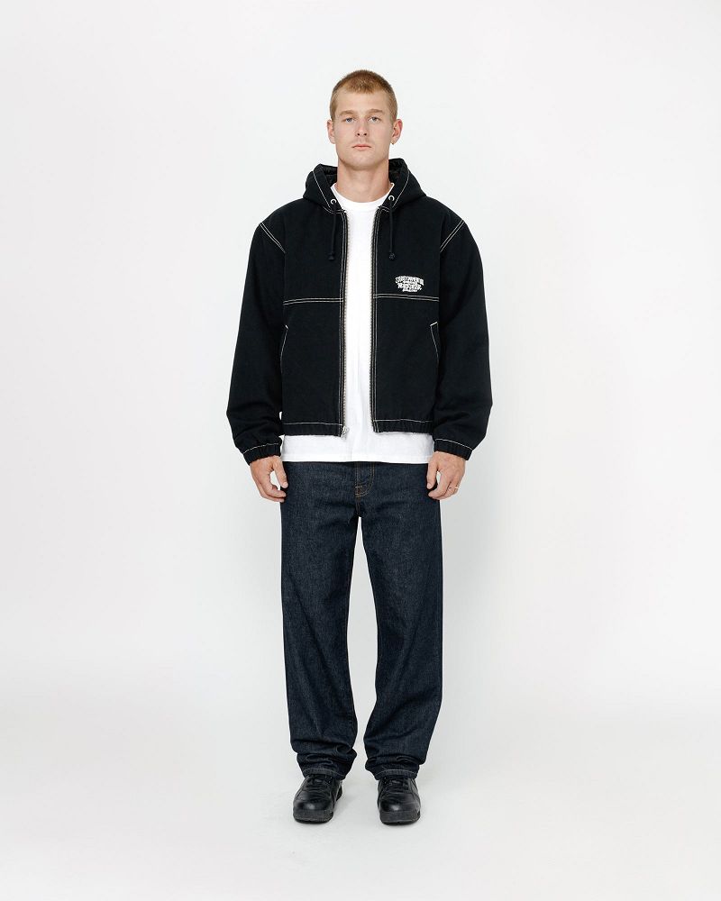 STUSSY WORK JACKET CONTRAST STITCH Noir | STUSSY-56365