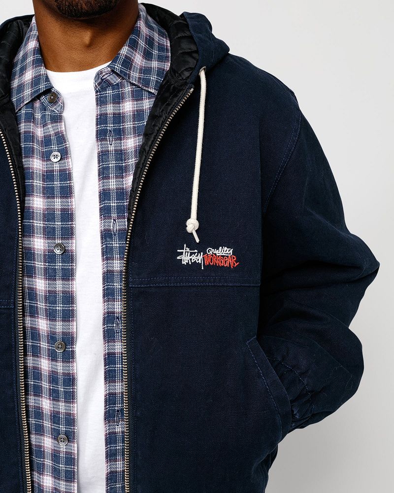 STUSSY WORK JACKET INSULATED CANVAS Bleu Marine | STUSSY-56347