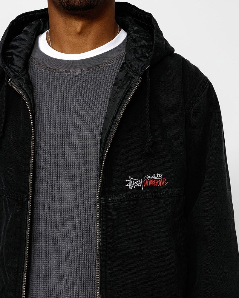 STUSSY WORK JACKET INSULATED CANVAS Noir | STUSSY-56345