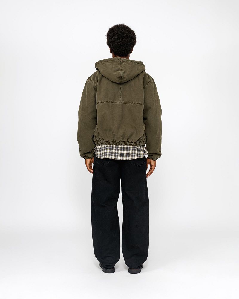 STUSSY WORK JACKET INSULATED CANVAS Vert Olive | STUSSY-56348