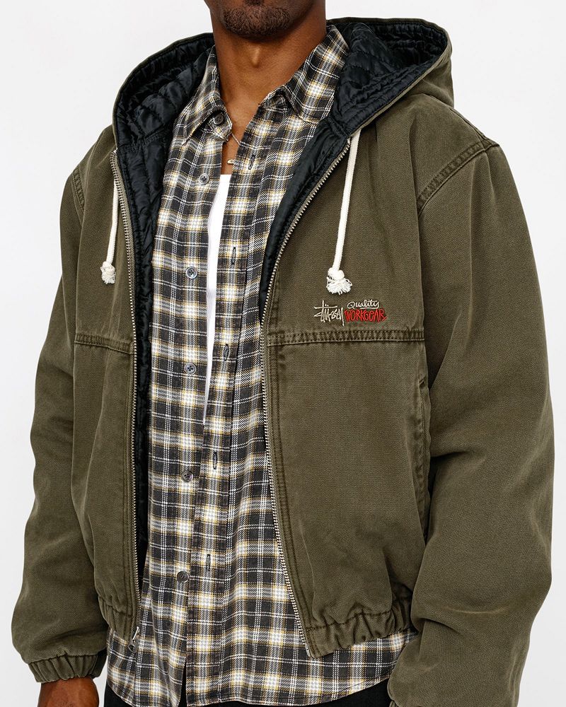 STUSSY WORK JACKET INSULATED CANVAS Vert Olive | STUSSY-56348
