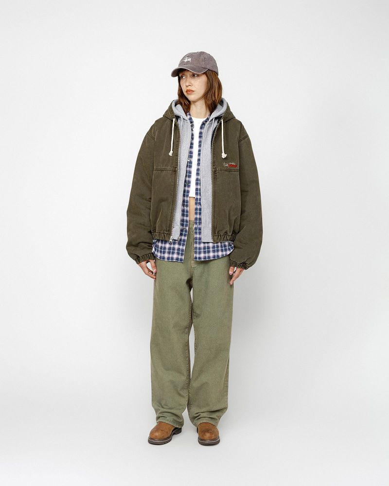 STUSSY WORK JACKET INSULATED CANVAS Vert Olive | STUSSY-56348