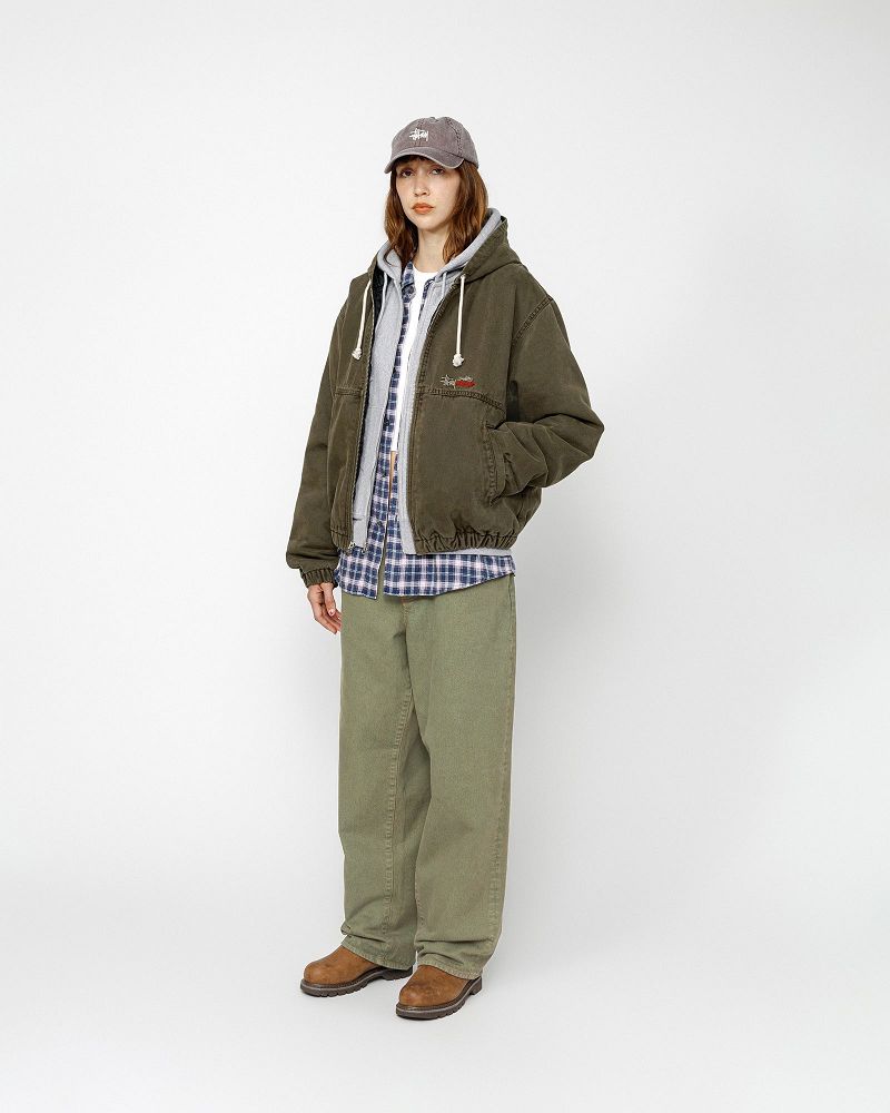 STUSSY WORK JACKET INSULATED CANVAS Vert Olive | STUSSY-56348