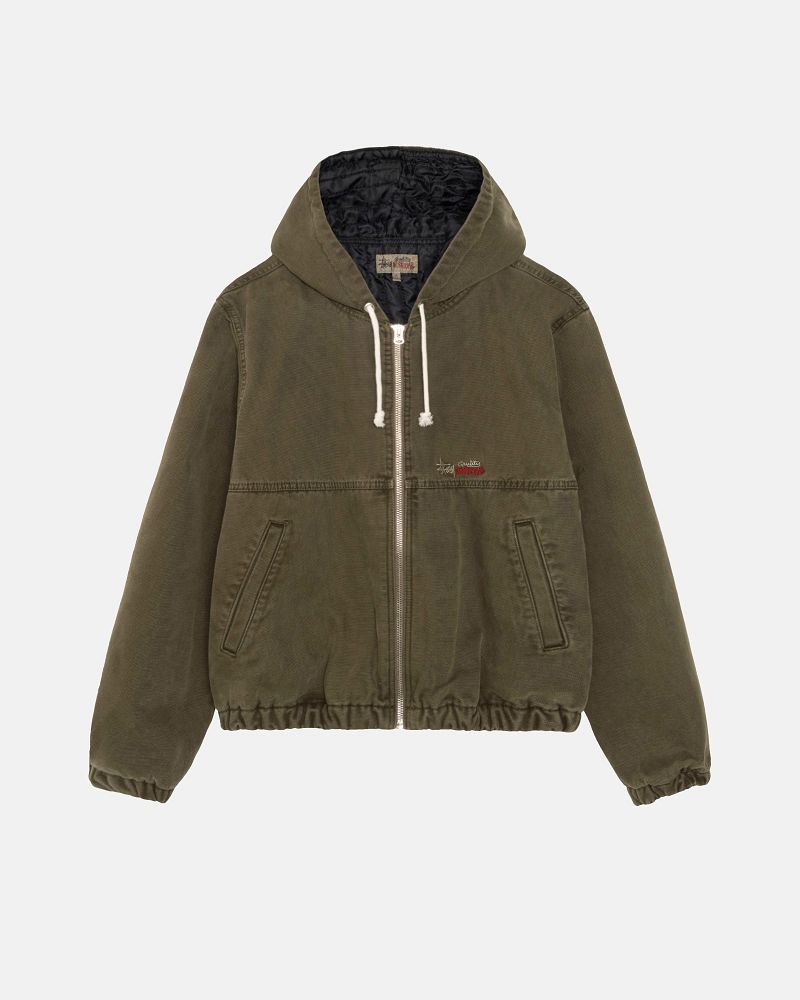 STUSSY WORK JACKET INSULATED CANVAS Vert Olive | STUSSY-56348