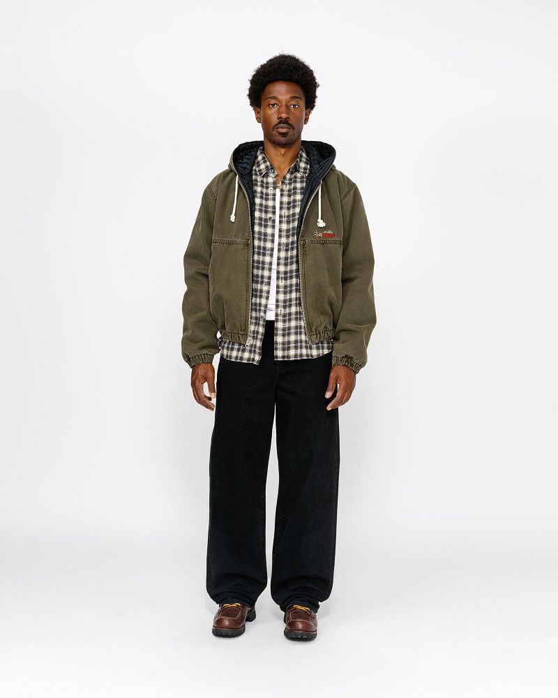 STUSSY WORK JACKET INSULATED CANVAS Vert Olive | STUSSY-56348