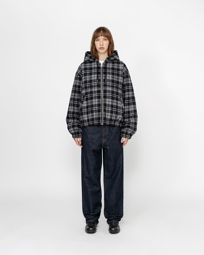 STUSSY WORK JACKET WOOL PLAID Grise | STUSSY-56369
