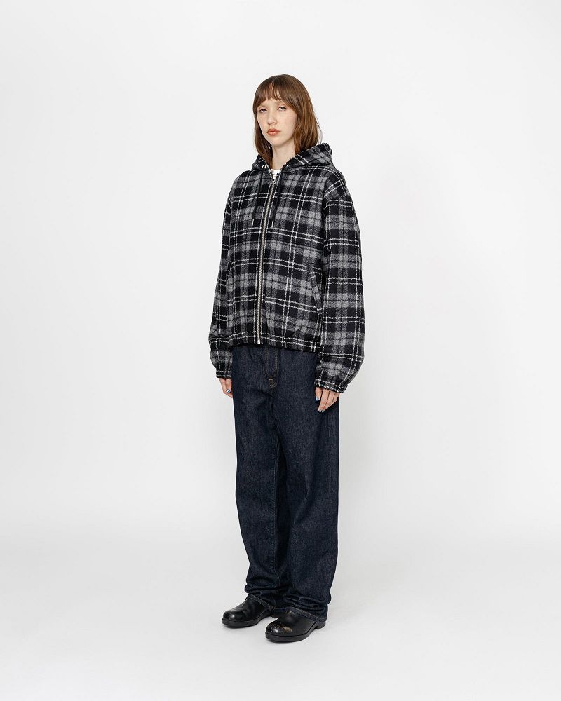 STUSSY WORK JACKET WOOL PLAID Grise | STUSSY-56369