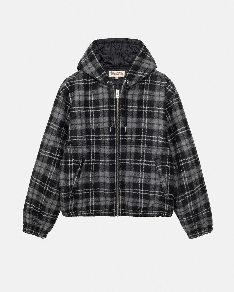 STUSSY WORK JACKET WOOL PLAID Grise | STUSSY-56369