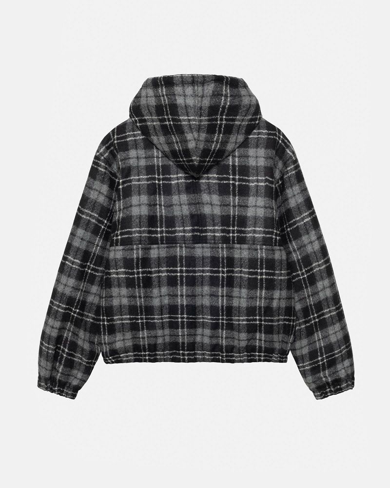 STUSSY WORK JACKET WOOL PLAID Grise | STUSSY-56369